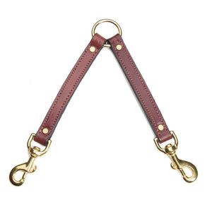 Leather Two Dog Coupler Chestunt